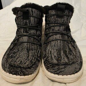 Hey Dude Lea Womens Black And Gray Ankle Boots